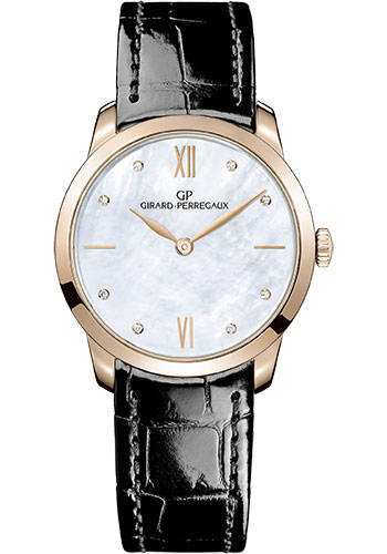Girard-Perregaux 1966 30 mm Watch - Pink Gold Case - Mother-Of-Pearl Dial - Black Alligator Strap