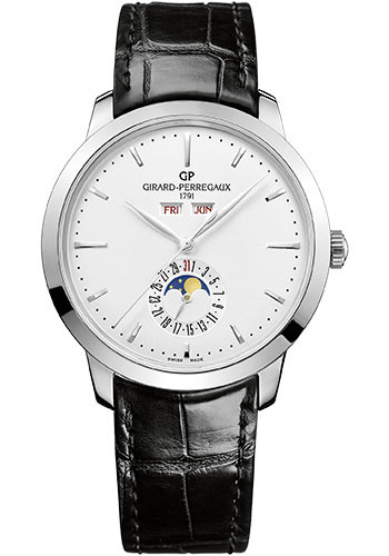 Girard-Perregaux 1966 Full Calendar Watch - Steel Case - Black Alligator Strap