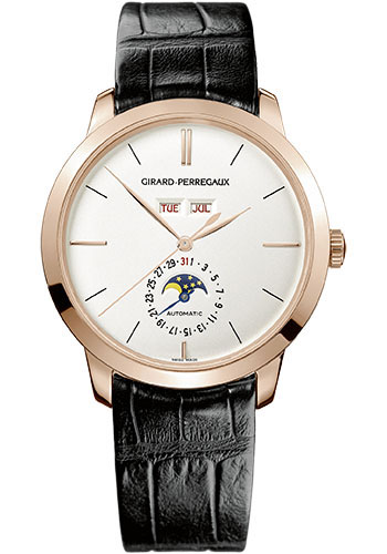 Girard-Perregaux 1966 Full Calendar Watch - Pink Gold Case - Black Alligator Strap