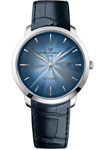 Girard-Perregaux 1966 40 mm Watch - Steel Case - Blue Dial - Blue Alligator Strap