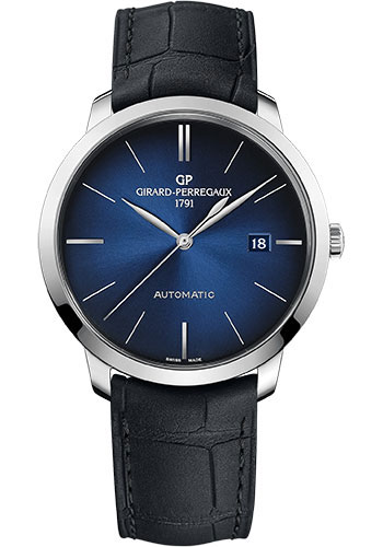 Girard-Perregaux 1966 40 mm Watch - Steel Case - Sunray Blue Dial - Black Alligator Strap