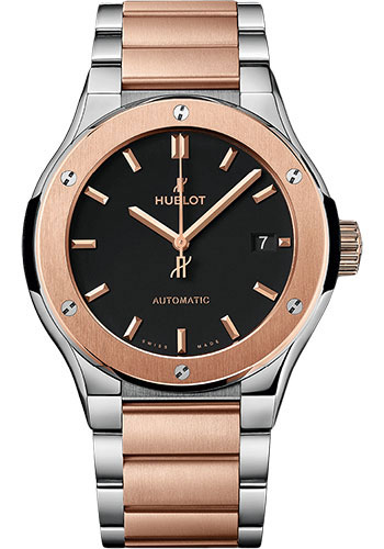 Hublot Classic Fusion Titanium King Gold Bracelet Watch - 45 mm - Black Dial