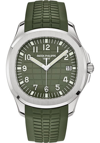 Patek Philippe Aquanaut - 42.2 mm - White Gold - Khaki Green Embossed Dial