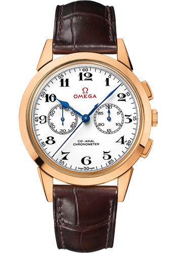 Omega Specialities Olympic Official Timekeeper Limited Edition of 188 Watch - 39 mm Pink Gold Case - Brown Leather Strap