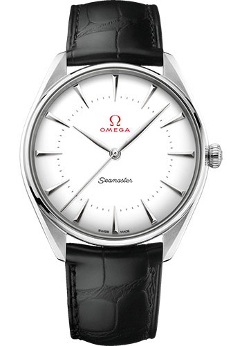 Omega Specialities Olympic Official Timekeeper Watch - 39.5 mm White Gold Case - Eggshell White Enamel Dial - Leather Strap