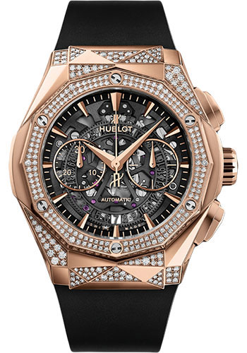 Hublot Classic Fusion Aerofusion Chronograph Orlinski King Gold Alternative Pavé Watch - 45 mm - Sapphire Crystal Dial