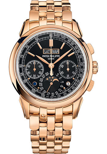 Patek Philippe Grand Complications Chronograph Perpetual Calendar - Rose Gold - Ebony Black Sunburst Dial