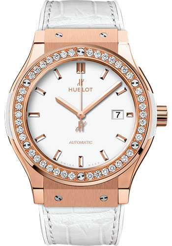 Hublot Classic Fusion King Gold White Diamonds Watch