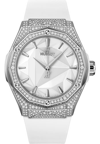 Hublot Classic Fusion Orlinski Titanium White Pavé Watch - 40 mm - White Dial - White Smooth Rubber Strap