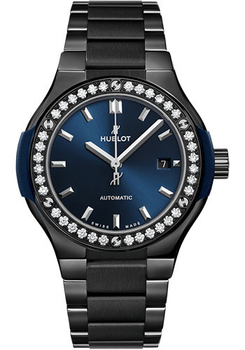 Hublot Classic Fusion Ceramic Blue Bracelet Diamonds Watch - 33 mm - Blue Dial