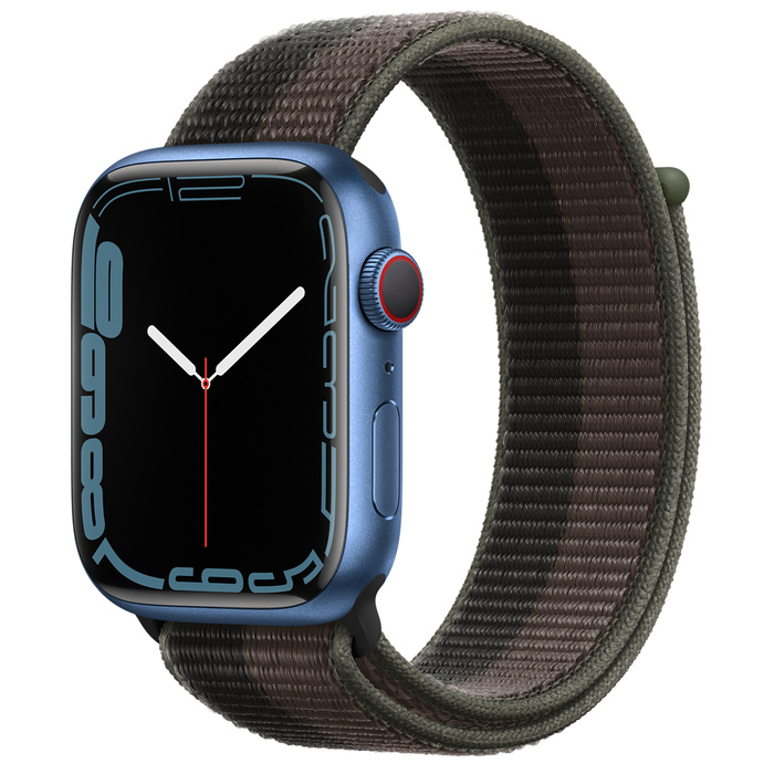 Apple Watch Series 7 GPS + Cellular 45mm Blue Aluminum Case with Sport Loop