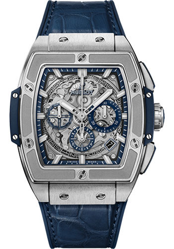 Hublot Spirit of Big Bang Titanium Blue Watch - 42 mm - Sapphire Dial - Blue Rubber and Leather Strap