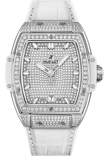 Hublot Spirit Of Big Bang Titanium White Full Pavé Watch - 39 mm - Titanium Dial