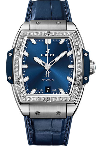 Hublot Spirit Of Big Bang Titanium Blue Diamonds Watch - 39 mm - Blue Dial