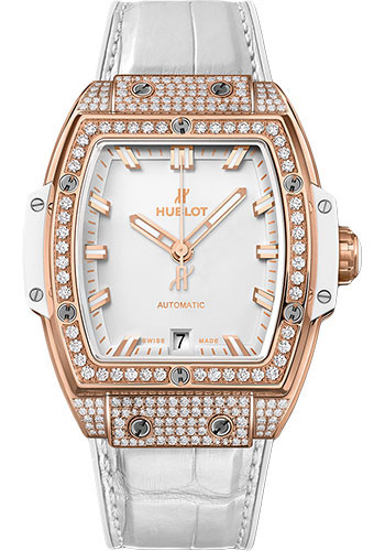 Hublot Spirit Of Big Bang King Gold White Pavé Watch - 39 mm - White Dial