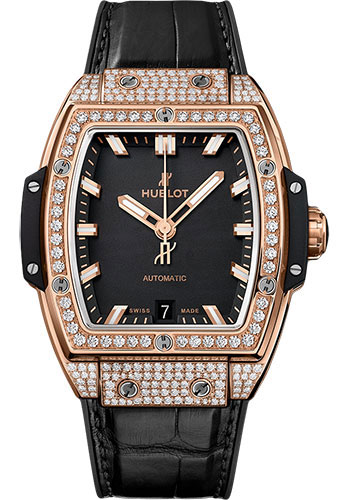 Hublot Spirit Of Big Bang King Gold Pavé Watch - 39 mm - Black Dial