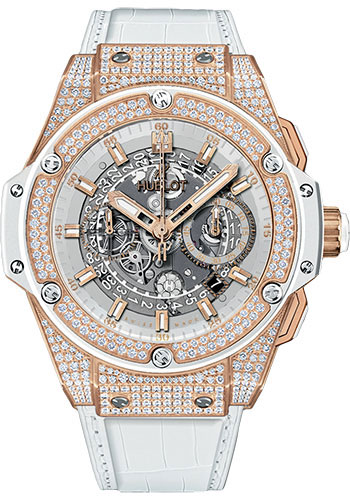 Hublot King Power Unico King Gold White Pave Watch