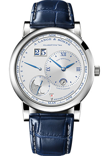 A. Lange & Söhne Lange 1 Tourbillon Perpetual Calendar - 41.9mm White Gold Case - Argenté Dial - Blue Strap Limited Edition of 25