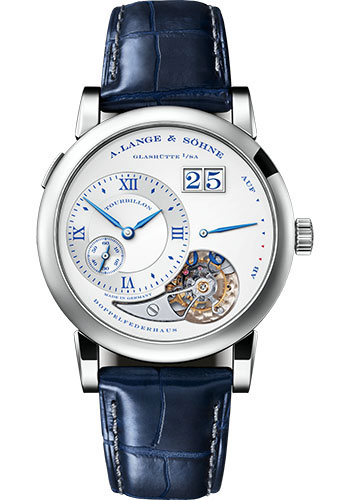 A. Lange & Söhne Lange 1 Tourbillon - 38.5mm White Gold Case - Argenté Dial - Blue Strap Limited Edition of 25