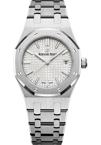 Audemars Piguet Royal Oak Self Winding Watch - 34mm Stainless Steel Case - Silver Dial - Bracelet