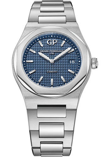 Girard-Perregaux Laureato 34 mm Watch - Steel Case - Blue Dial - Bracelet