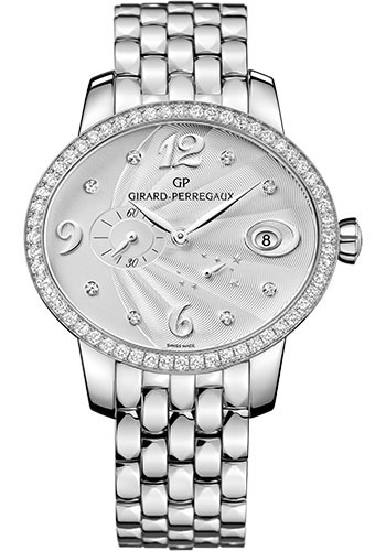 Girard-Perregaux Cat's eye Power Reserve Watch - Steel Case - Silver Dial - Bracelet