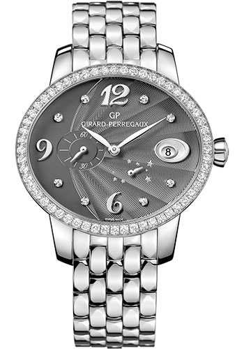 Girard-Perregaux Cat's eye Power Reserve Watch - Steel Case - Anthracite Dial - Bracelet