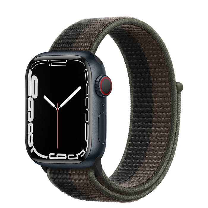 Apple Watch Series 7 GPS + Cellular 41mm Midnight Aluminum Case with Sport Loop