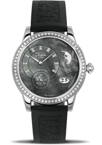 Glashütte Original PanoMatic Luna - Steel Case - Diamond Bezel - Mother-Of-Pearl 