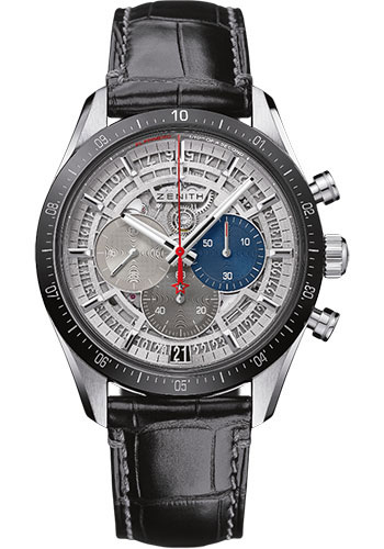 Zenith Chronomaster El Primero Chronomaster 2 Watch - Titanium - Openworked Dial - Black Alligator Strap