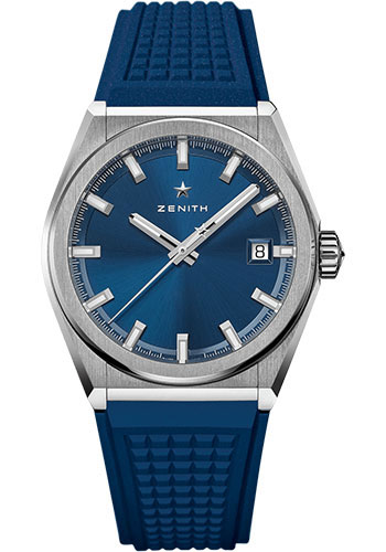 Zenith Defy Classic Watch - Titanium - Blue Dial - Blue Rubber Strap