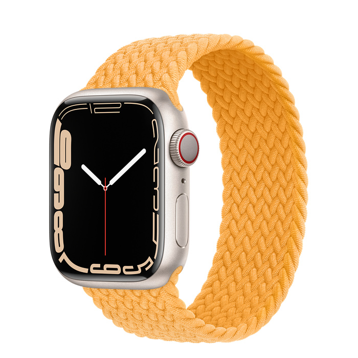 Apple Watch Series 7 GPS + Cellular 41mm Starlight Aluminum Case with Braided Solo Loop