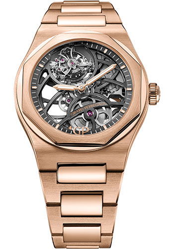 Girard-Perregaux Laureato Flying Tourbillon Skeleton Watch - Pink Gold Case