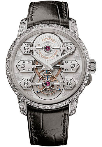 Girard-Perregaux Bridges La Esmeralda Tourbillon Watch - Engraved White Gold Case