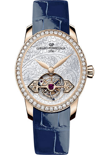 Girard-Perregaux Cat's eye Tourbillon with Gold Bridge Watch - Pink Gold Case - Diamond Bezel