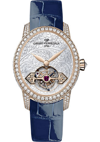 Girard-Perregaux Cat's eye Tourbillon with Gold Bridge Watch - Pink Gold Case - Diamond Bezel and Lugs