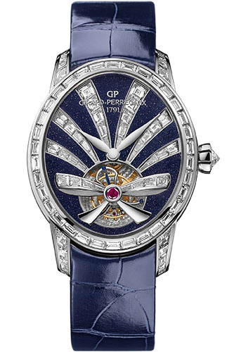 Girard-Perregaux Cat's eye Tourbillon with Gold Bridge Watch - White Gold Case - Aventurine Diamond Dial