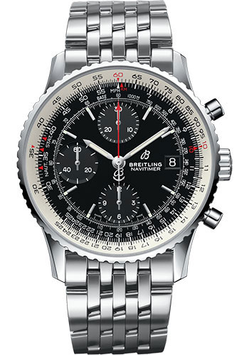 Breitling Navitimer 1 Chronograph 41 Watch - Steel Case - Black Dial - Steel Pilot Bracelet
