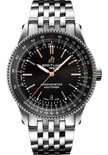 Breitling Navitimer Automatic 41 Watch - Stainless Steel - Black Dial - Stainless Steel Bracelet