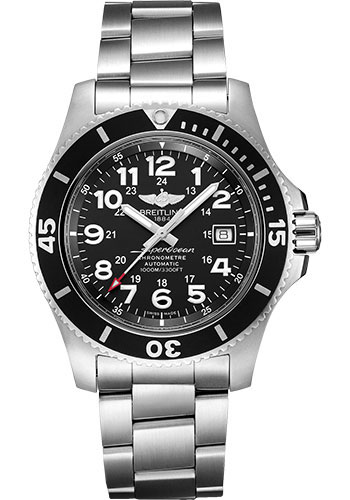Breitling Superocean II 44 Watch - Steel - Volcano Black Dial - Steel Bracelet