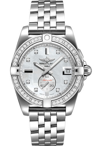Breitling Galactic 36 Automatic Watch - Steel - Pearl Diamond Dial - Steel Bracelet
