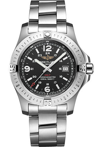 Breitling Colt Quartz Watch - Steel - Volcano Black Dial - Steel Bracelet