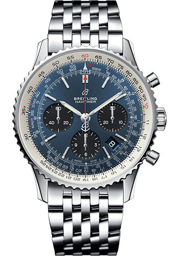 Breitling Navitimer 1 B01 Chronograph 43 Watch - Steel Case - Mercury Silver Dial - Steel Pilot Bracelet