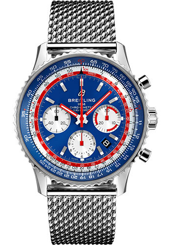 Breitling Navitimer B01 Chronograph 43 Pan Am Watch - Steel - Blue Dial - Steel Bracelet