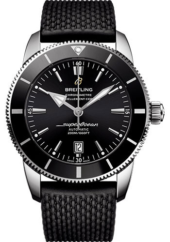 Breitling Superocean Héritage II B20 Automatic 46 Watch - Steel Case - Volcano Black Dial - Black Rubber Aero Classic Strap