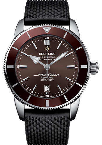 Breitling Superocean Héritage II 46 Watch - Steel Case - Copperhead Bronze Dial - Black Rubber Aero Classic Strap