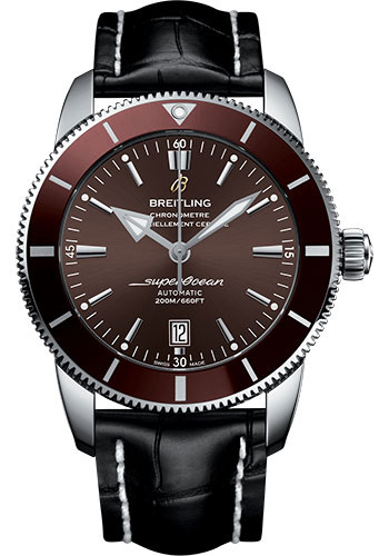 Breitling Superocean Héritage II 46 Watch - Steel Case - Copperhead Bronze Dial - Black Croco Strap