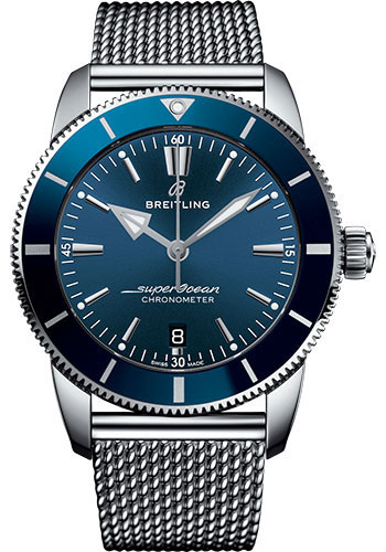 Breitling Superocean Héritage II B20 Automatic 44 Watch - Steel Case - Blue Dial - Steel Aero Classic Bracelet