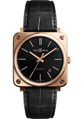 Bell & Ross BR S-92 Rose Gold Watch - Alligator Strap