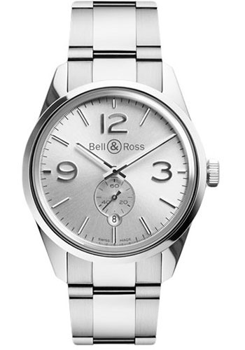 Bell & Ross BRV 123 Officer Silver Stainless Steel Bracelet Watch